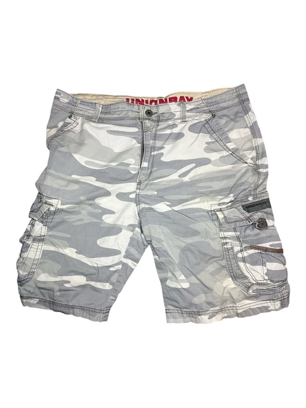 UNIONBAY Men's 38x11 Light Gray Camo Cargo Shorts